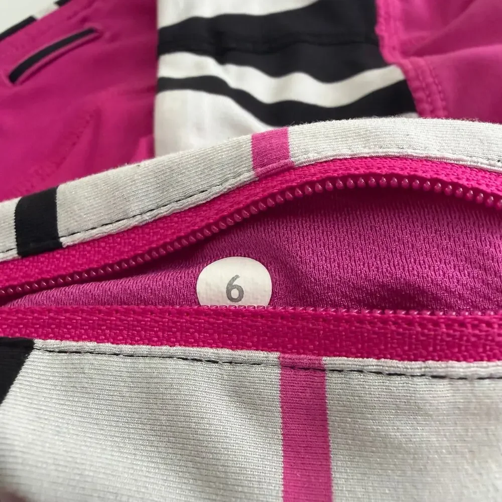 Lululemon Run Speed Short Paris Perfection Traverse Stripe 4 way stretch pink - Picture 3 of 9